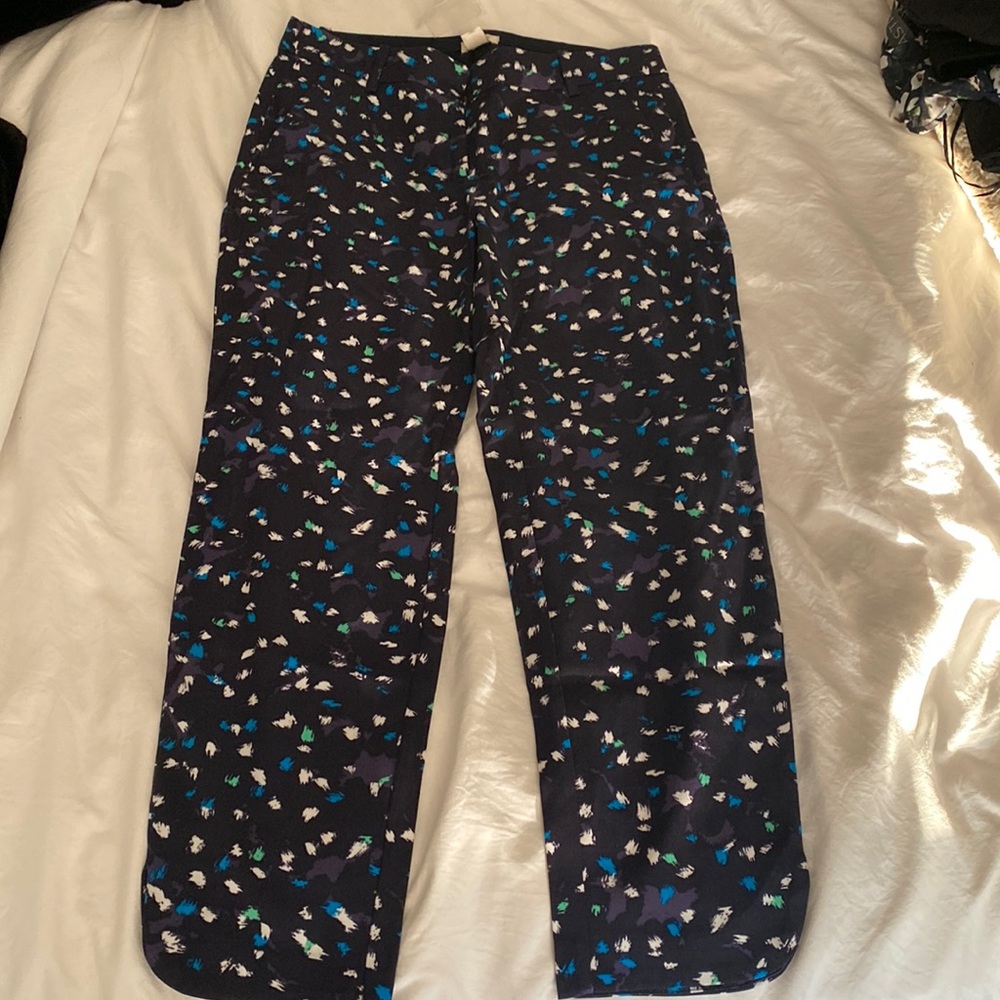 JCREW Printed Navy Dress Pant size 00